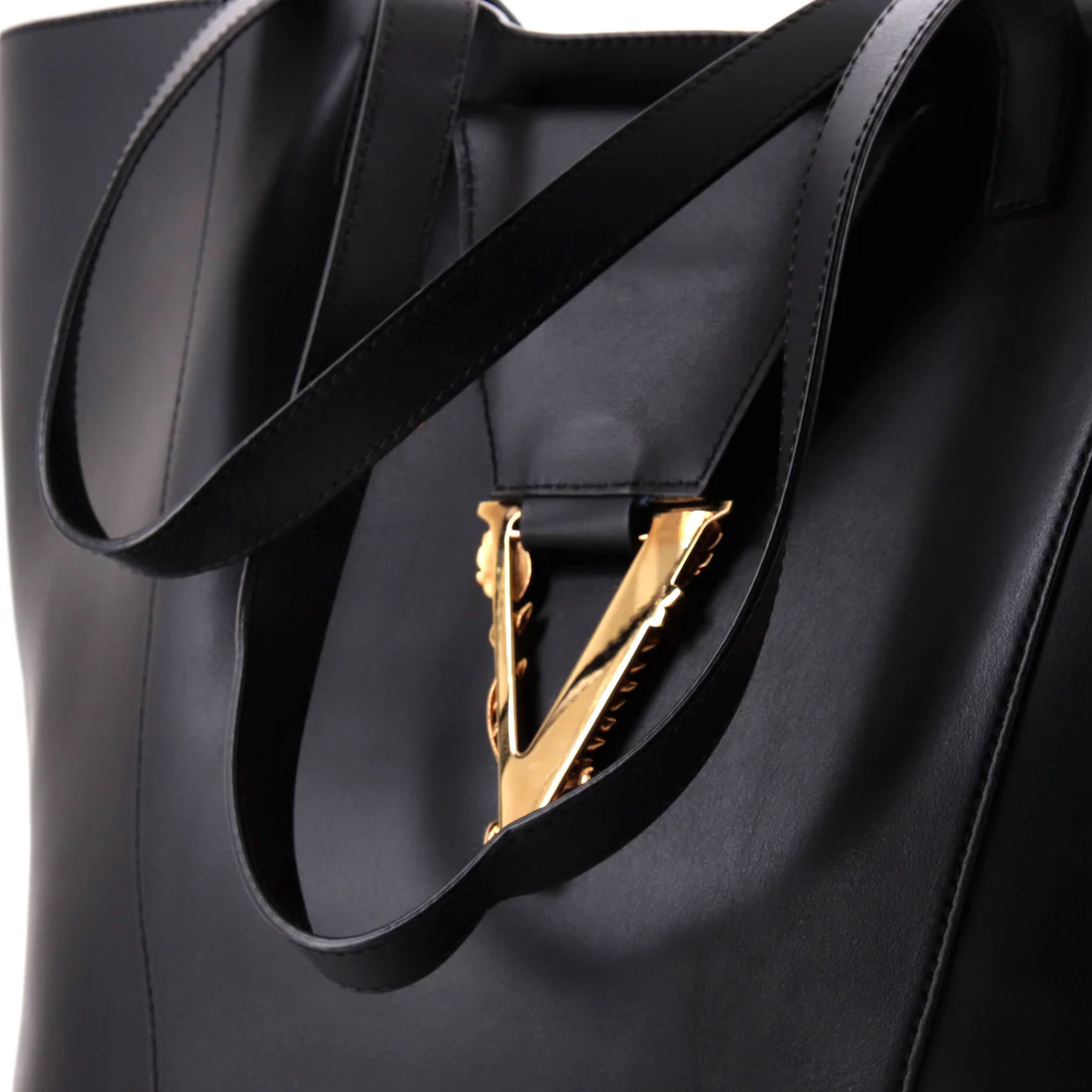 Virtus Open Shopping Tote Leather Medium - Deep Luxury