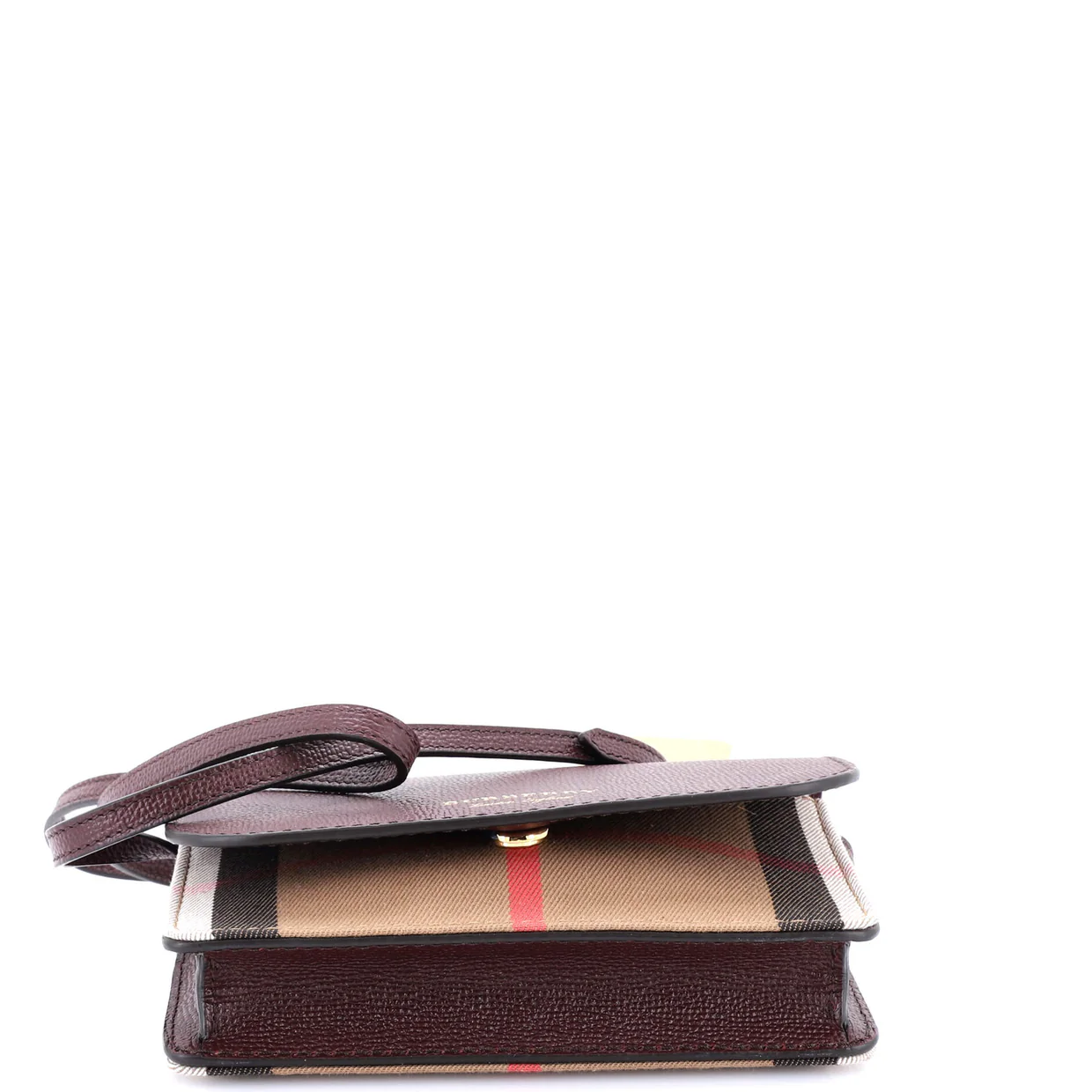 Hampshire Wallet on Strap Leather and House Check Canvas - Deep Luxury