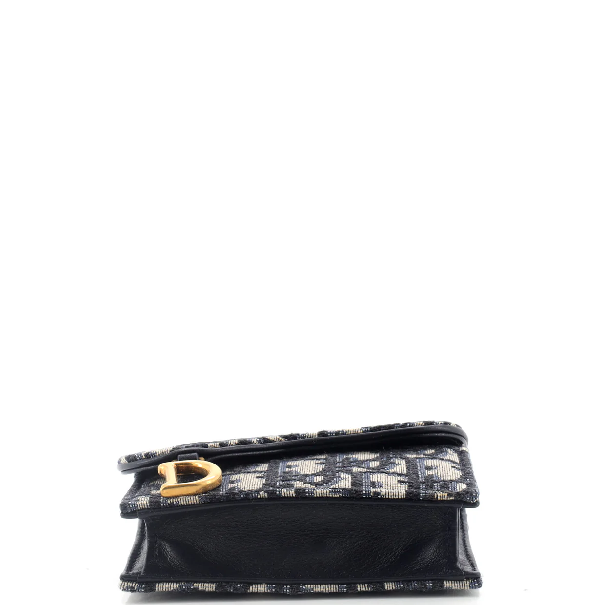 Saddle Flap Zipped Card Holder Oblique Canvas Compact - Deep Luxury