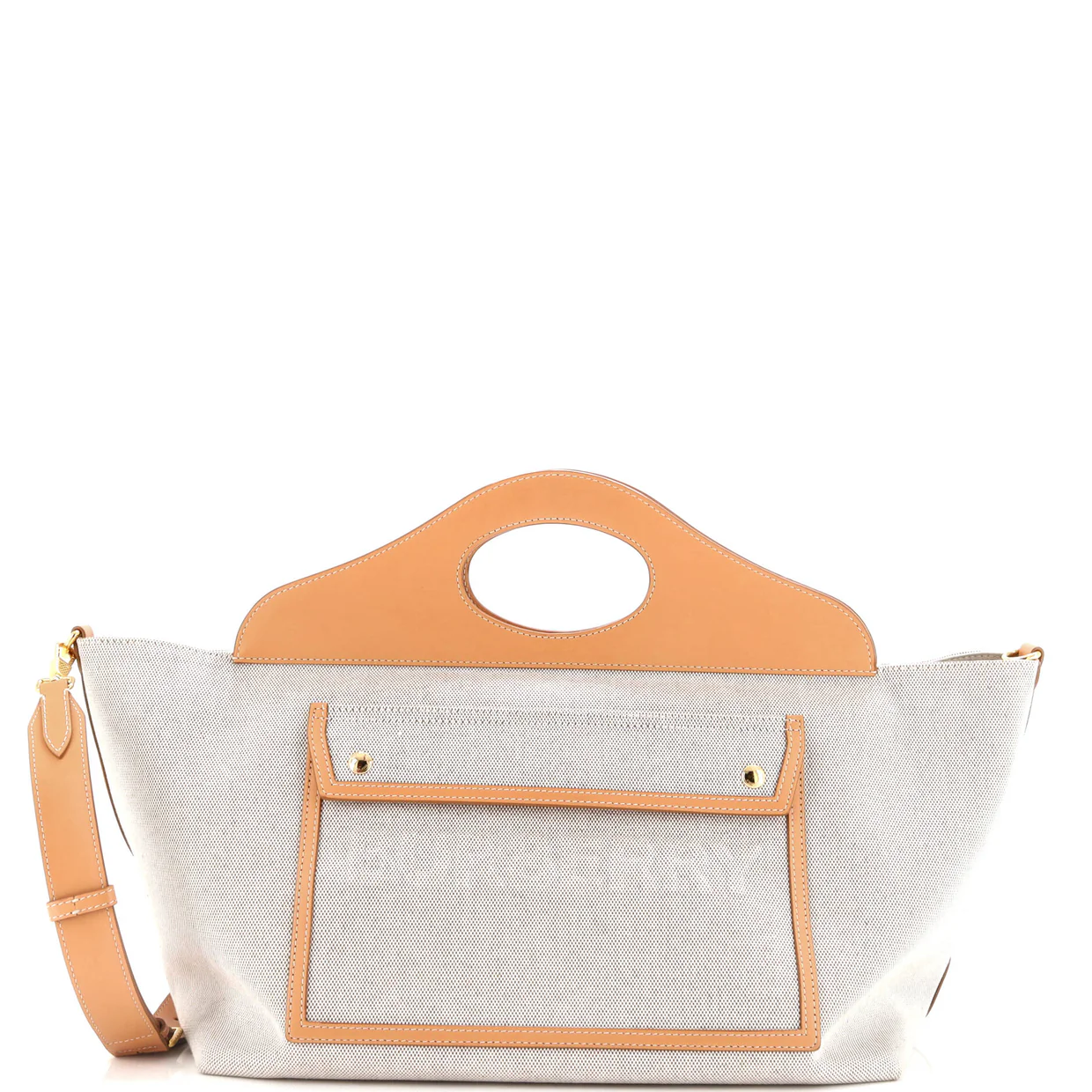 Soft Pocket Tote Canvas with Leather Medium - Deep Luxury