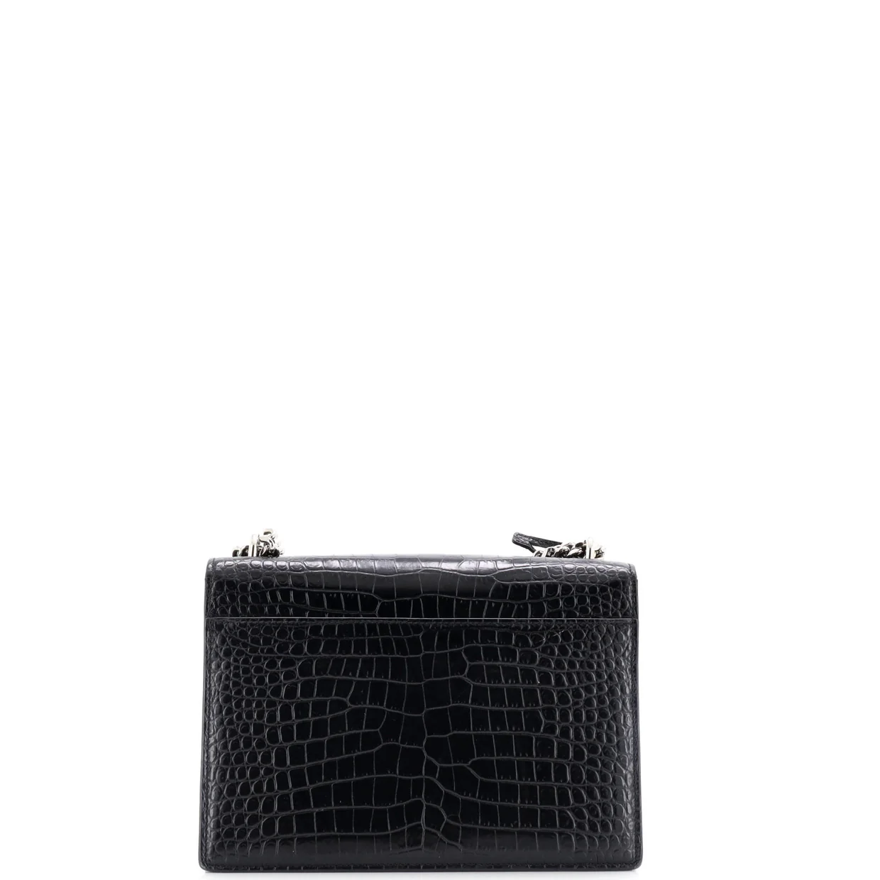 Sunset Crossbody Bag Crocodile Embossed Leather Medium - Deep Luxury