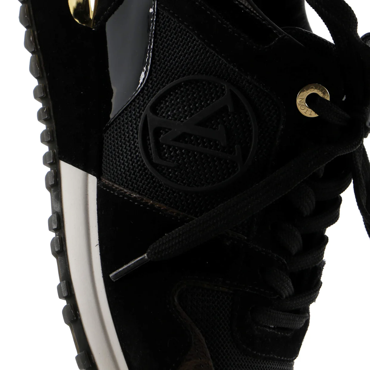 Women's Run Away Sneakers Mesh with Monogram Canvas and Suede - Deep Luxury