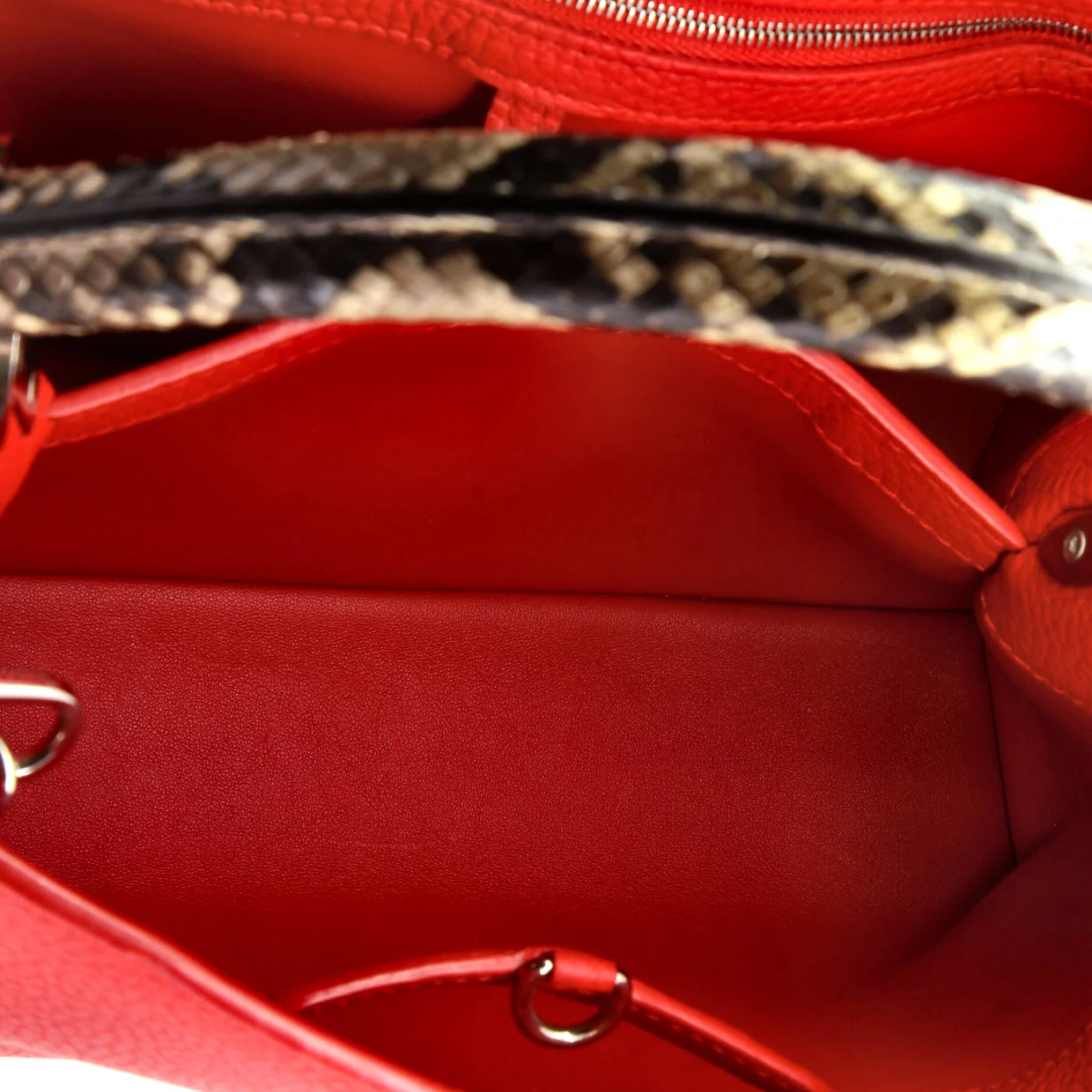 Capucines Bag Leather with Python PM - Deep Luxury