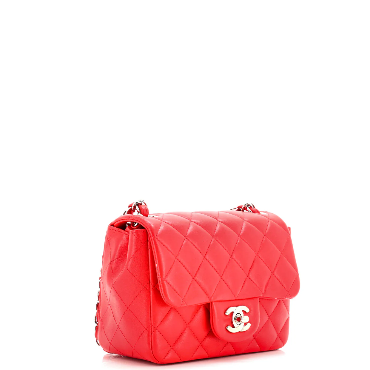 Square Classic Single Flap Bag Quilted Lambskin Mini - Deep Luxury