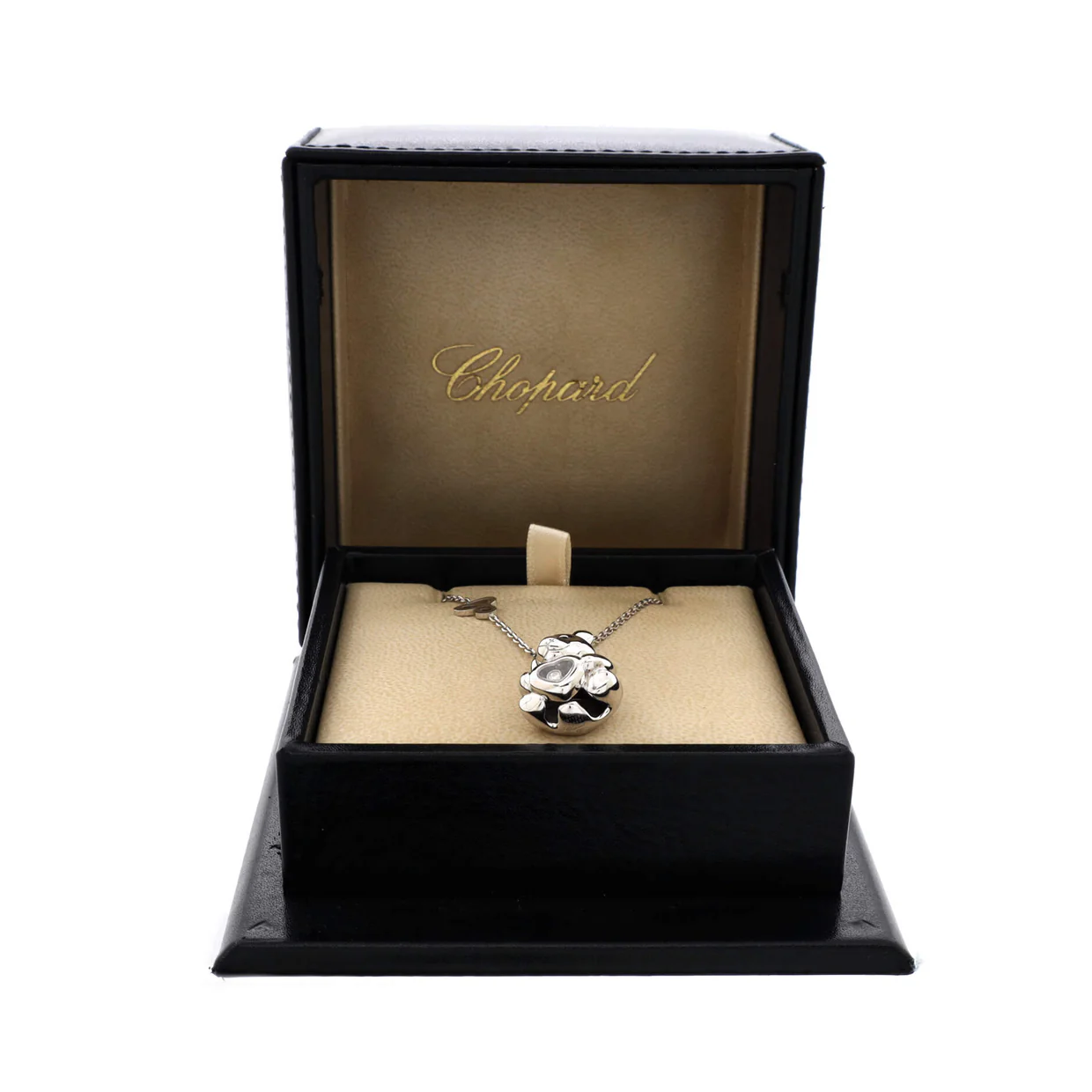 Animal World Panda Pendant Necklace 18k White Gold with Onyx and 1 Floating Diamond - Deep Luxury