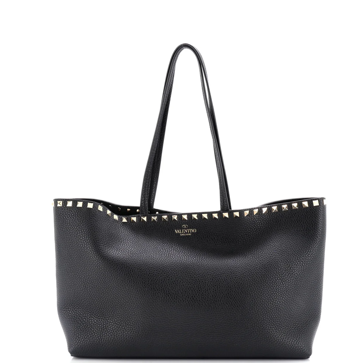 Rockstud Shopping Tote Leather Medium - Deep Luxury