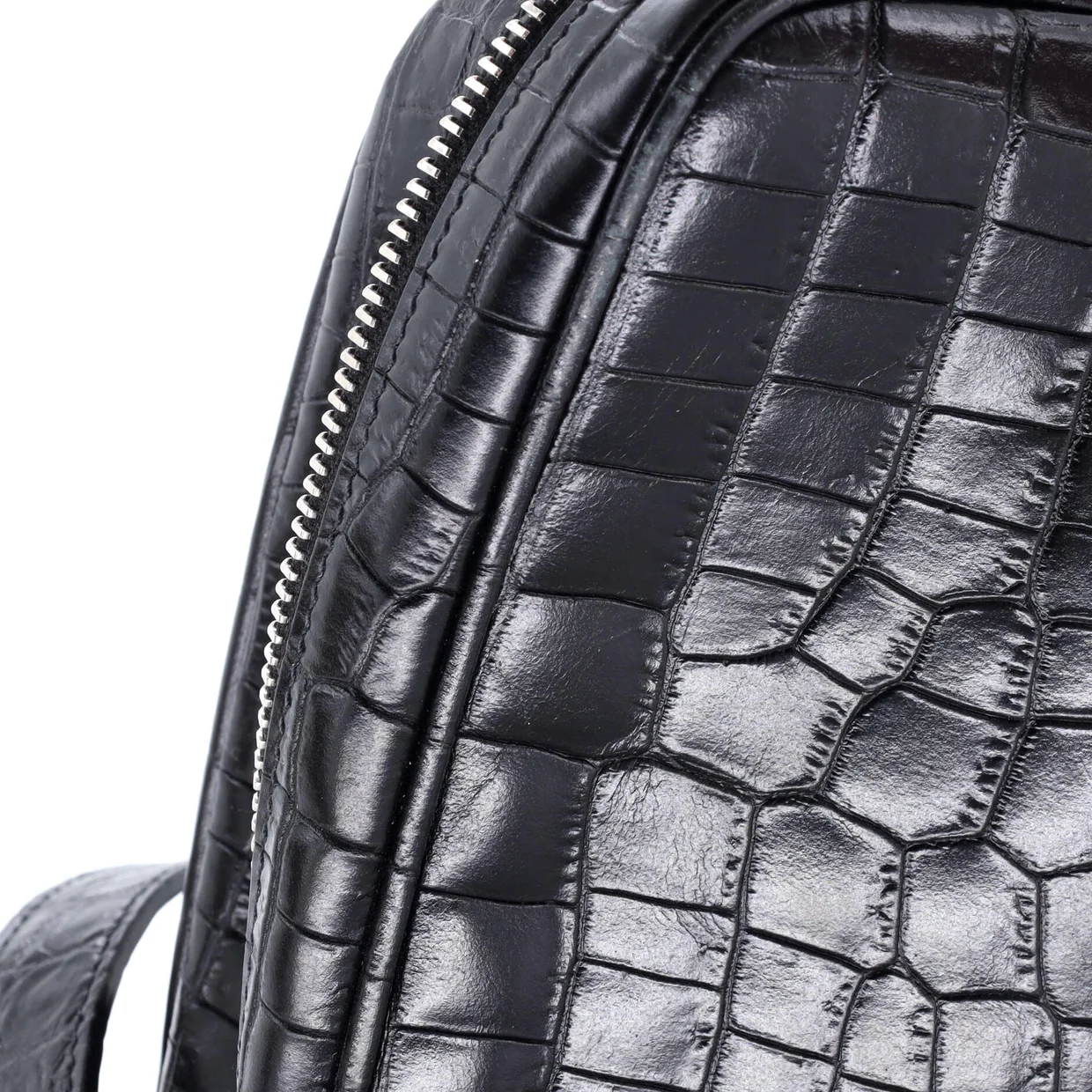 Camp Camera Bag Crocodile Embossed Leather Mini - Deep Luxury