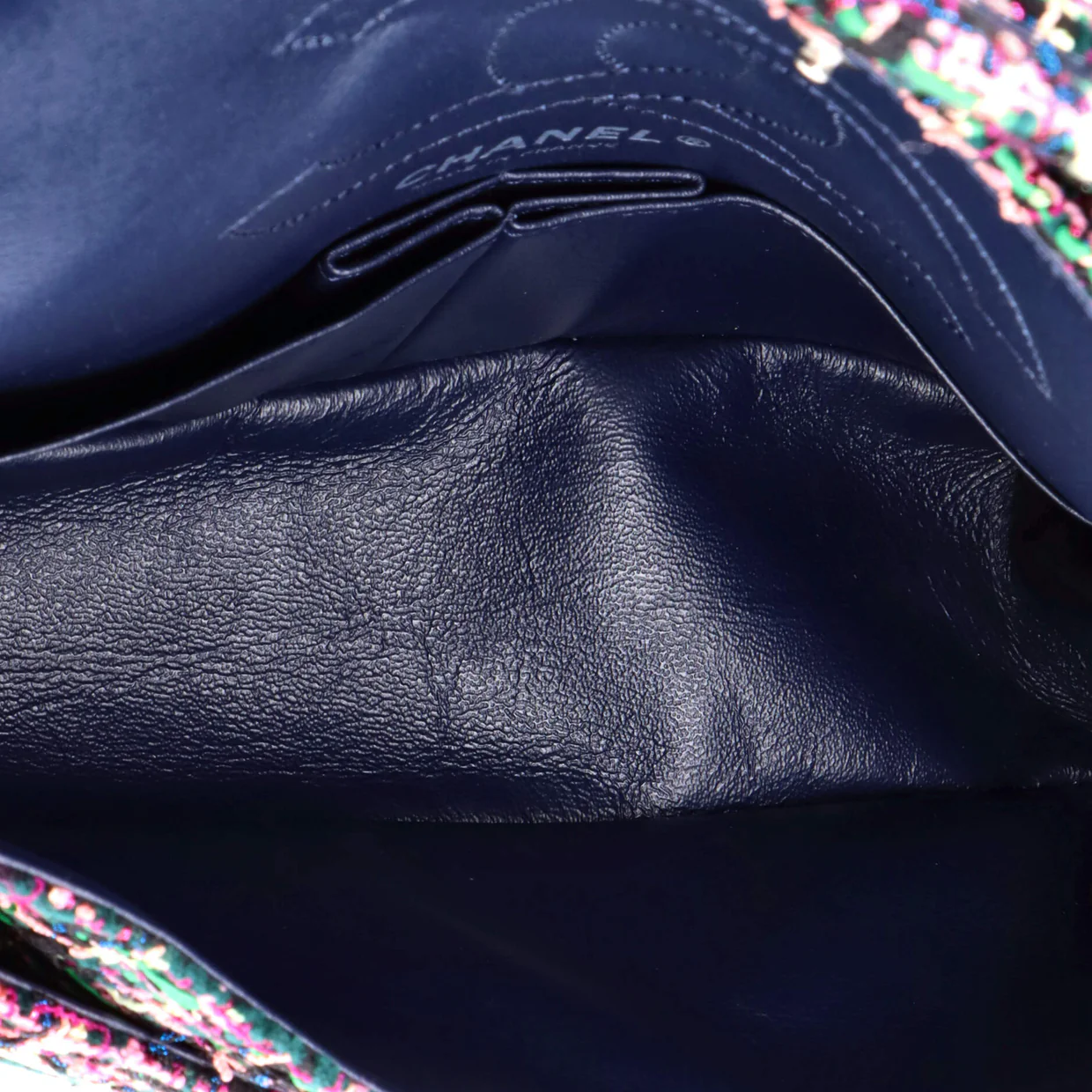 Reissue 2.55 Flap Bag Quilted Tweed with Resin Detail 225 - Deep Luxury