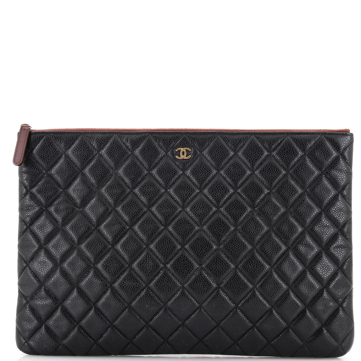 O Case Clutch Quilted Caviar Large - Deep Luxury