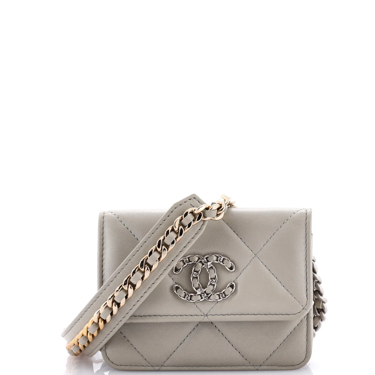 19 Flap Coin Purse Belt Bag Quilted Lambskin - Deep Luxury