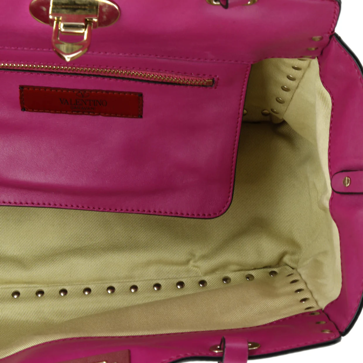 Rockstud Tote Soft Leather Small - Deep Luxury