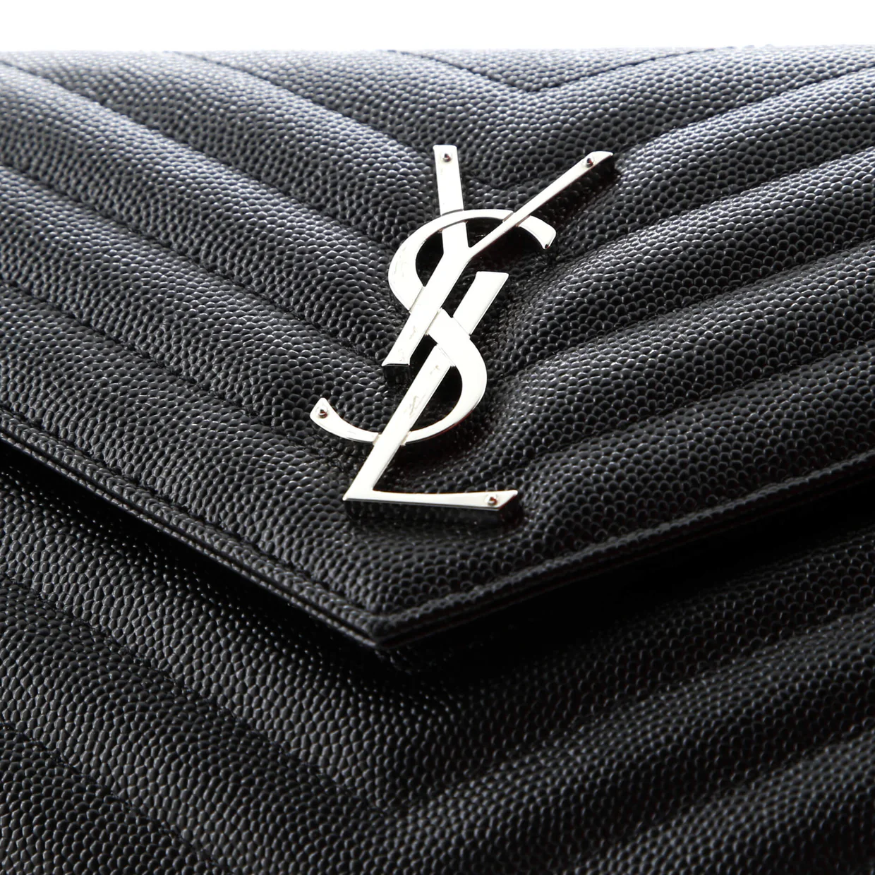 Classic Monogram Wallet on Chain Matelasse Chevron Leather Medium - Deep Luxury