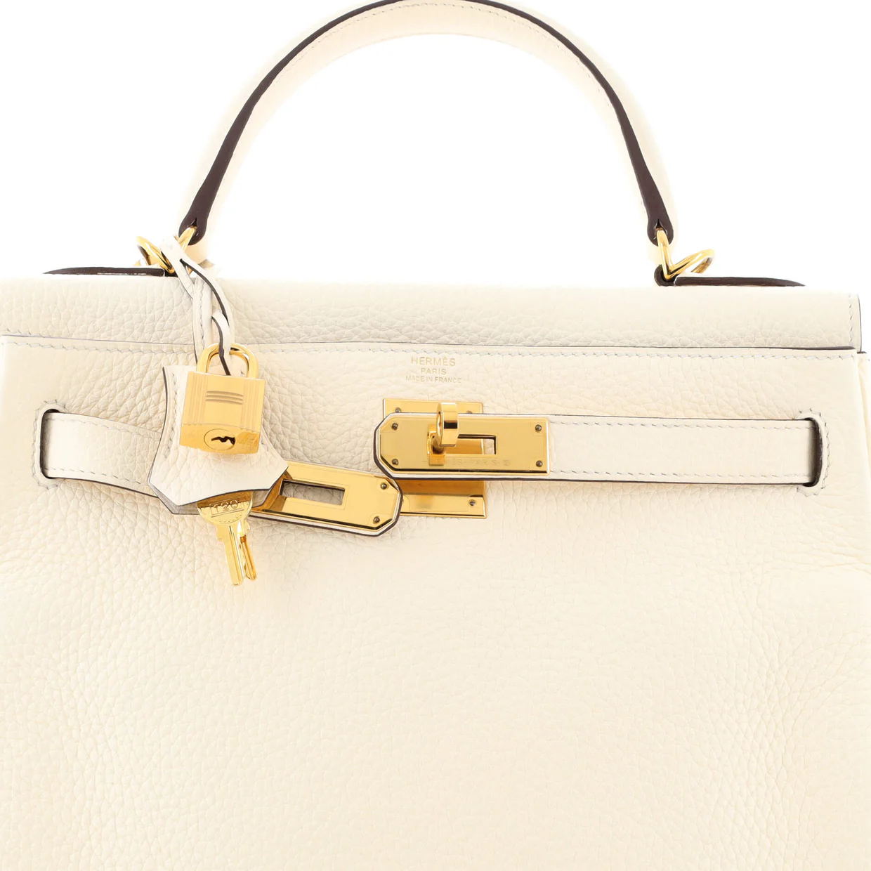 Kelly Handbag Light Clemence with Gold Hardware 28 - Deep Luxury