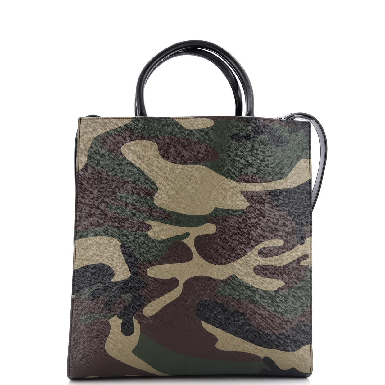 Vertical Cabas Tote Camouflage Coated Canvas Medium - Deep Luxury