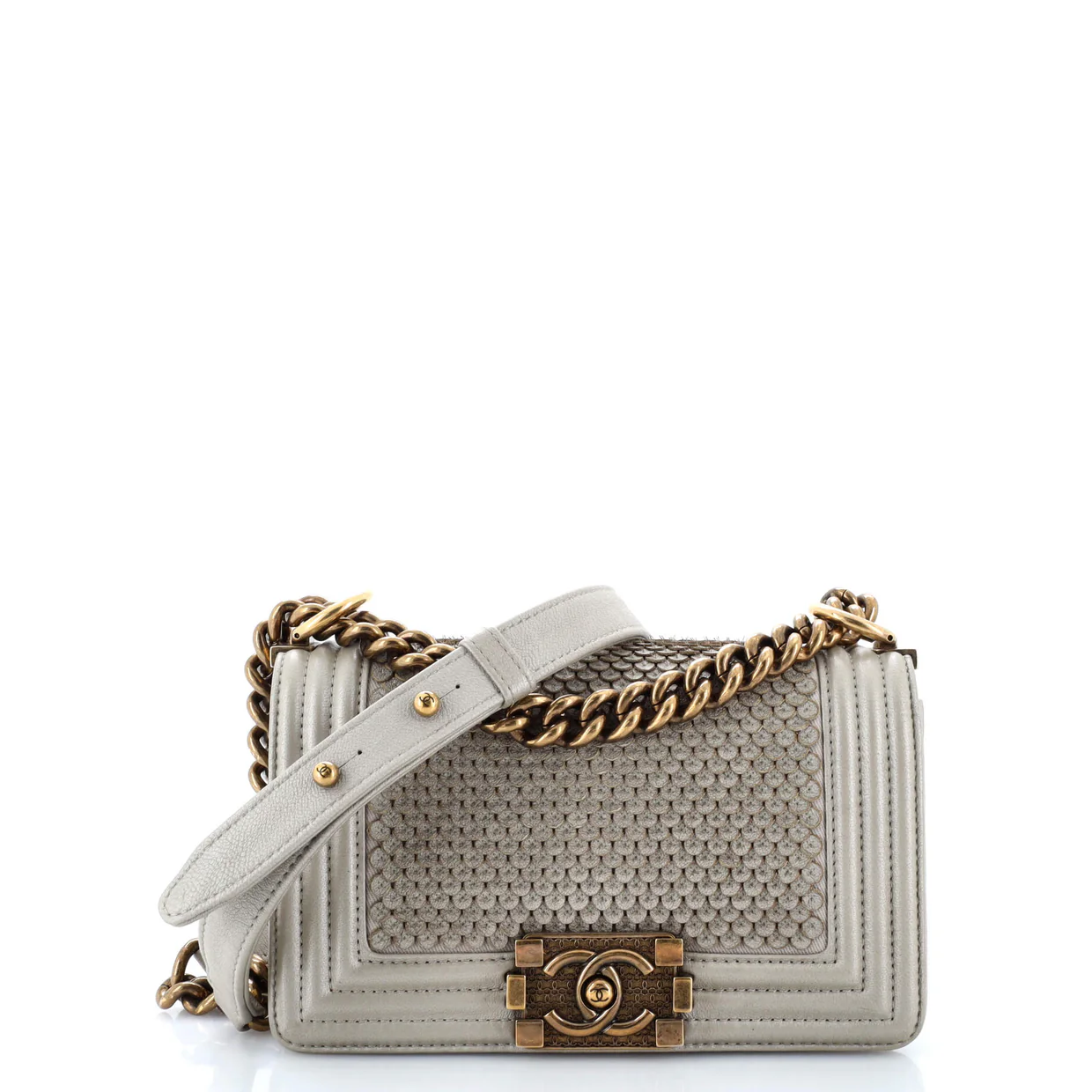 Boy Flap Bag Scaled Lambskin Small - Deep Luxury