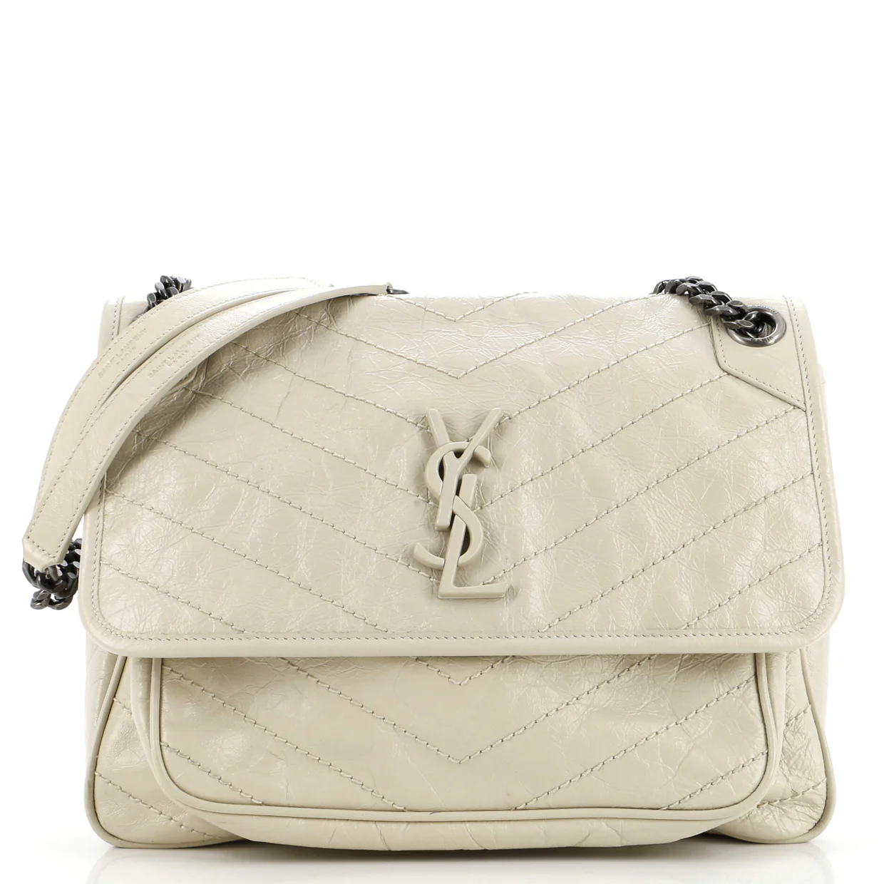 Niki Chain Flap Bag Matelasse Chevron Leather Medium - Deep Luxury