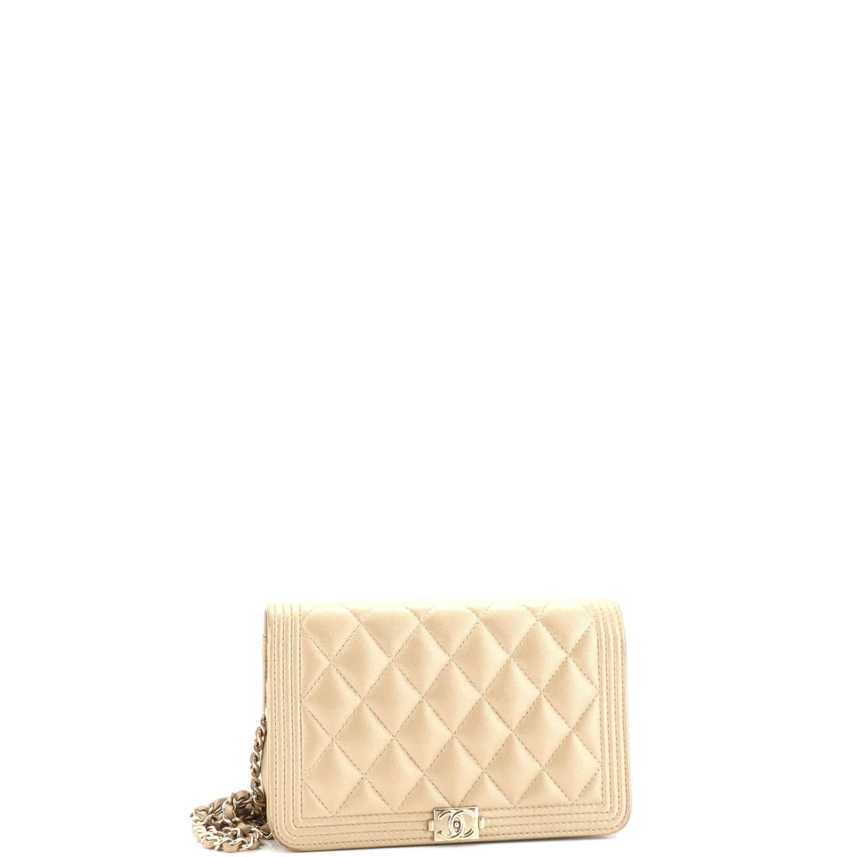 Boy Wallet on Chain Quilted Caviar - Deep Luxury