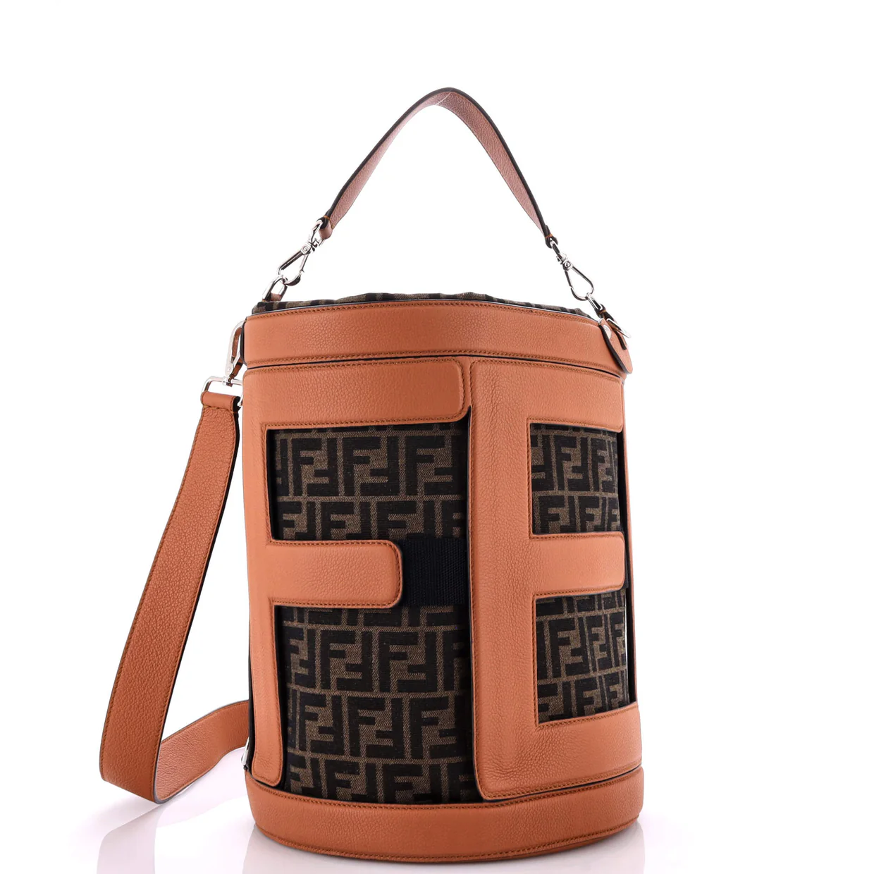 Step Out Bucket Bag Leather and Zucca Canvas Large - Deep Luxury