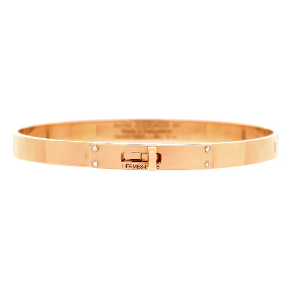 Kelly Bracelet 18K Rose Gold with 4 Diamonds Small - Deep Luxury