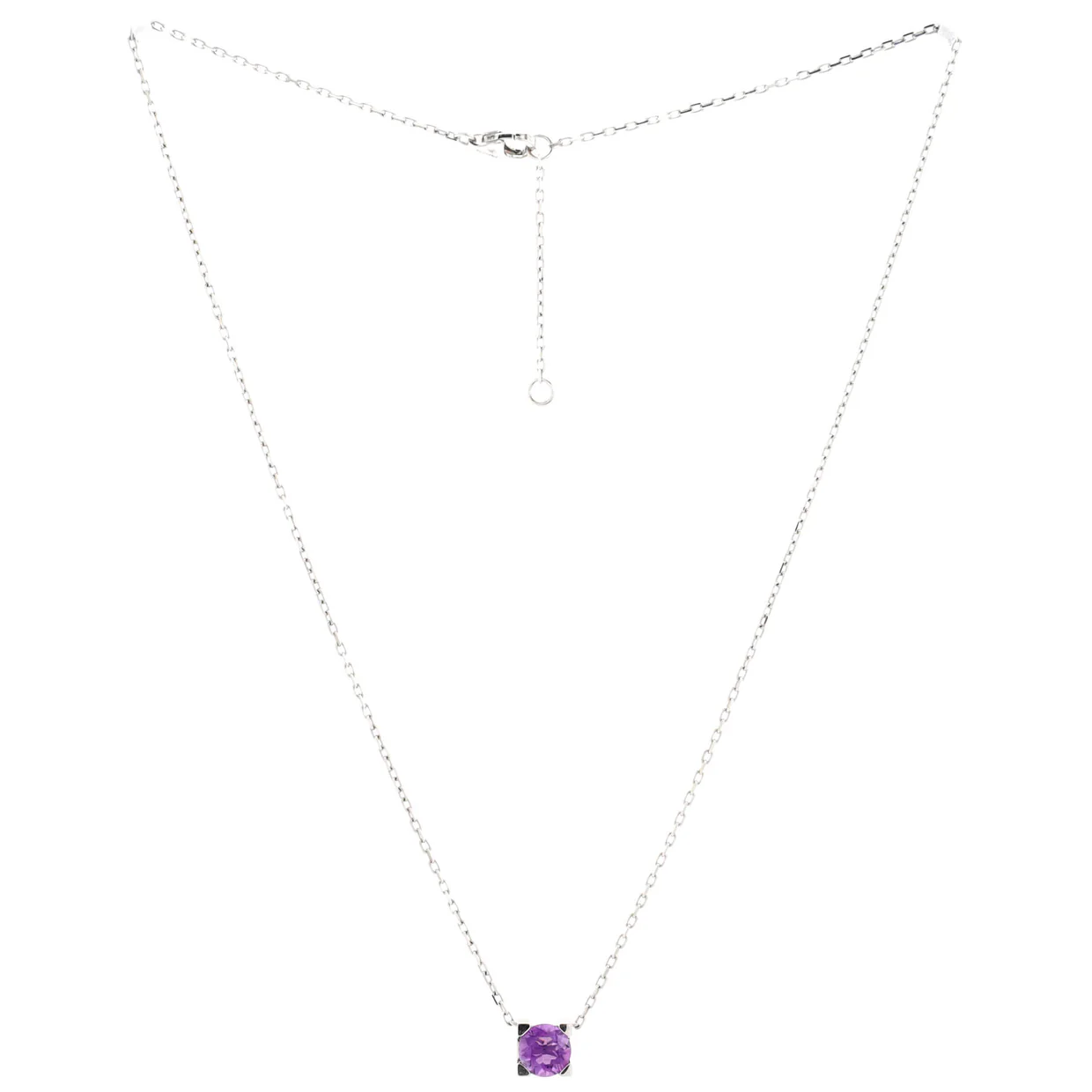 C de Cartier Necklace 18K White Gold and Amethyst - Deep Luxury