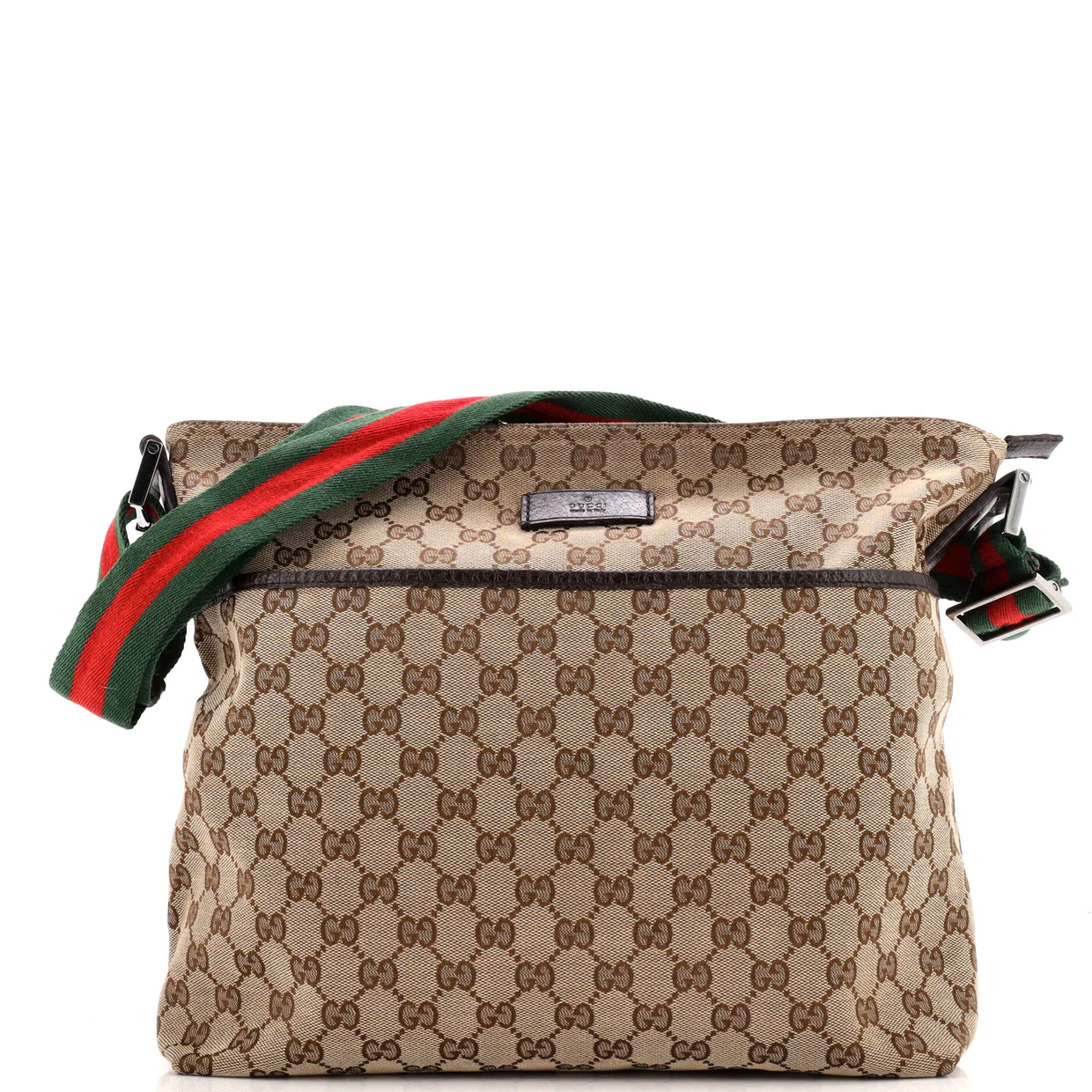 Front Pocket Web Messenger GG Canvas Medium - Deep Luxury