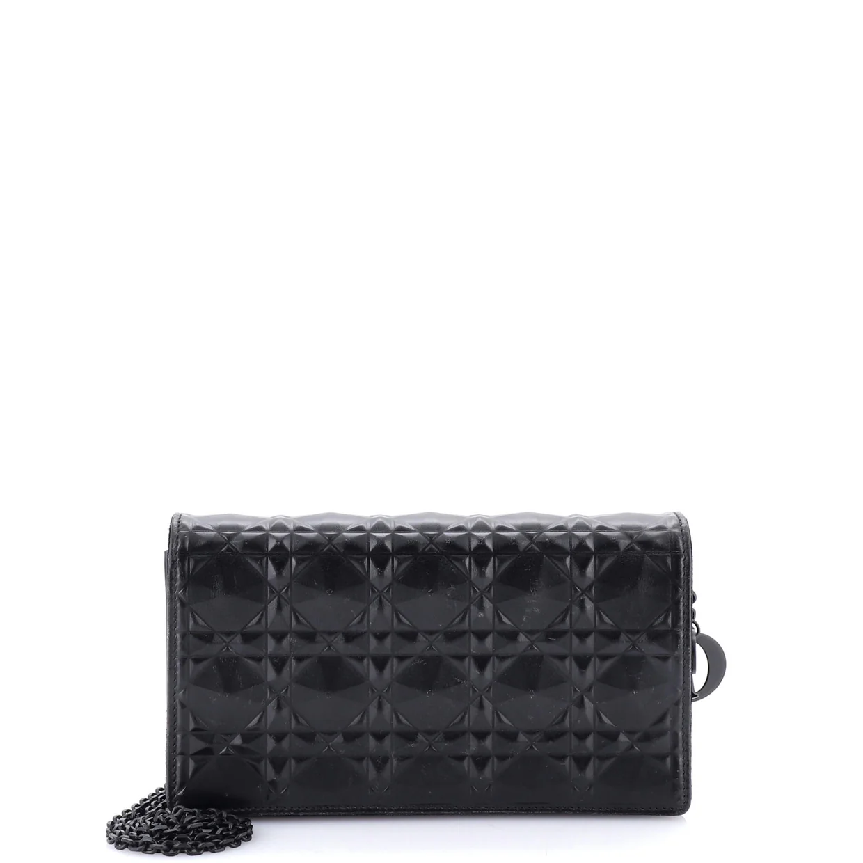 Lady Dior Chain Pouch Diamond Motif Cannage Calfskin - Deep Luxury