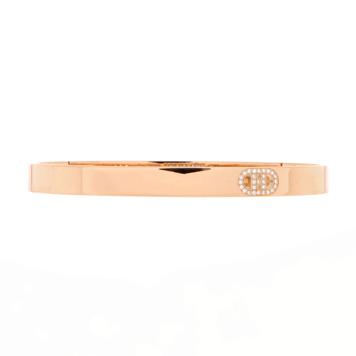 H d'Ancre Bracelet 18K Rose Gold with Diamonds Small - Deep Luxury