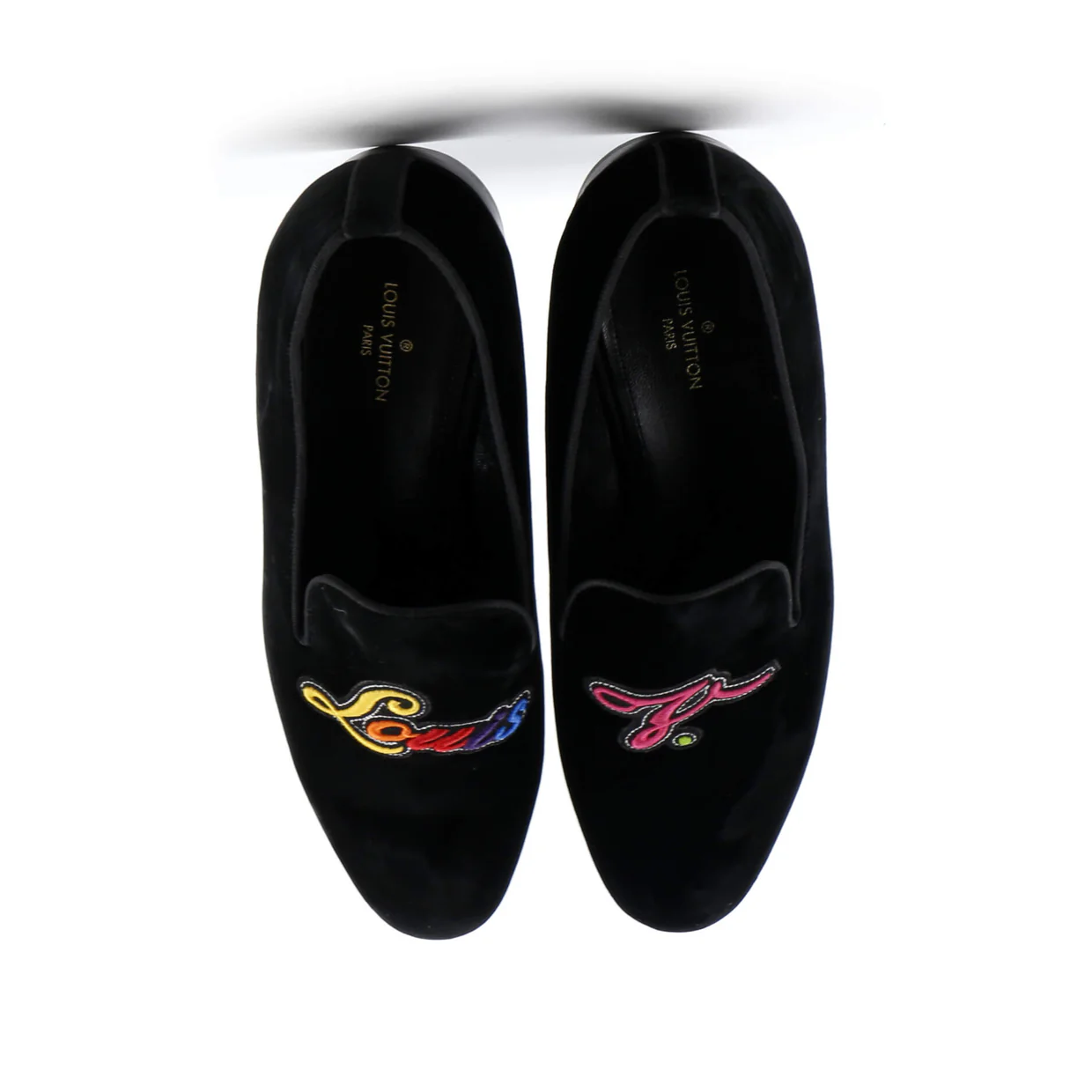 Men's Logo Loafers Embroidered Velvet - Deep Luxury