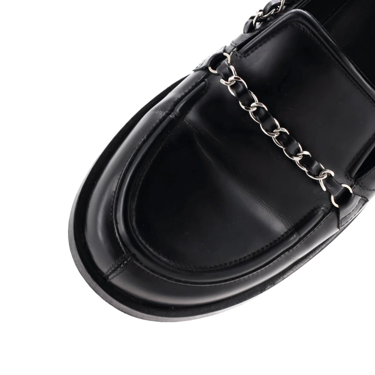 Women's Chain Around Loafers Leather - Deep Luxury