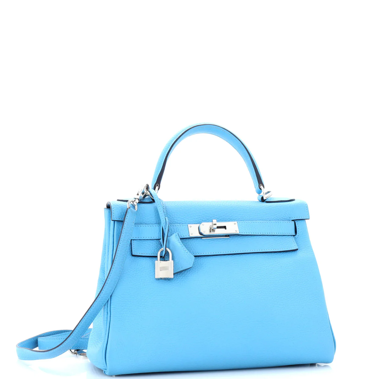 Kelly Handbag Bleu Du Nord Clemence with Palladium Hardware 28 - Deep Luxury