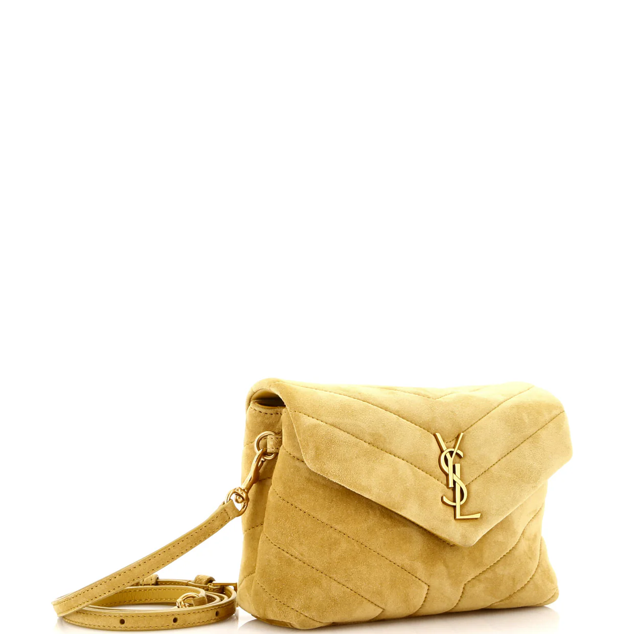 Loulou Shoulder Bag Matelasse Chevron Suede Toy - Deep Luxury