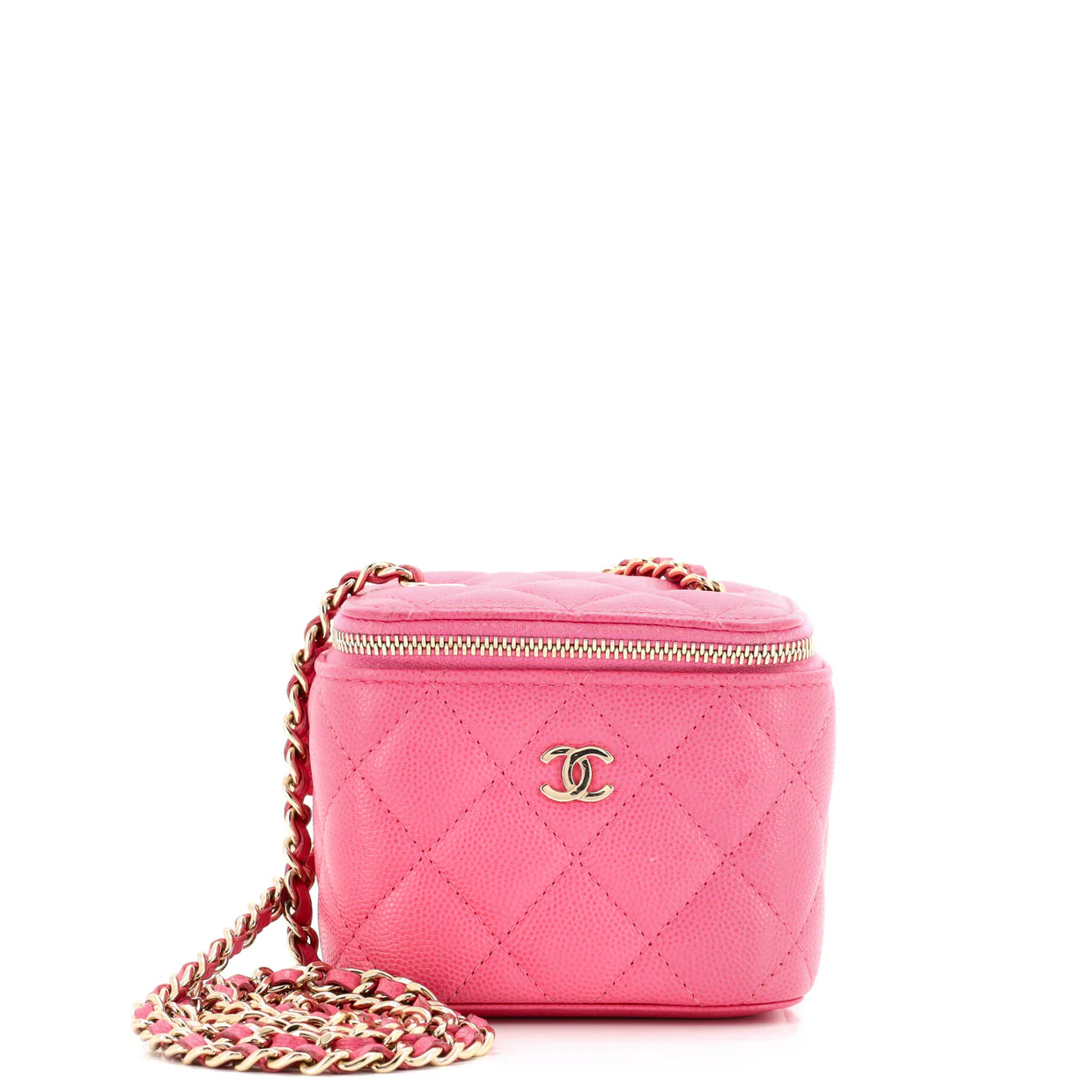 Classic Vanity Case with Chain Quilted Caviar Mini - Deep Luxury