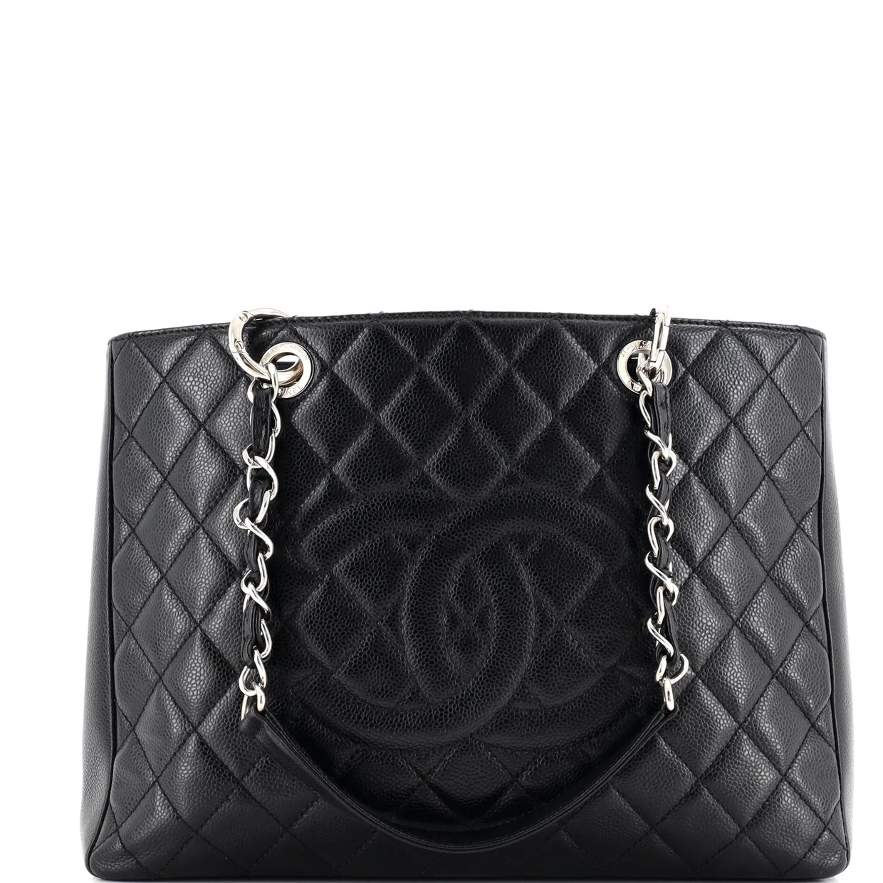 Grand Shopping Tote Quilted Caviar - Deep Luxury