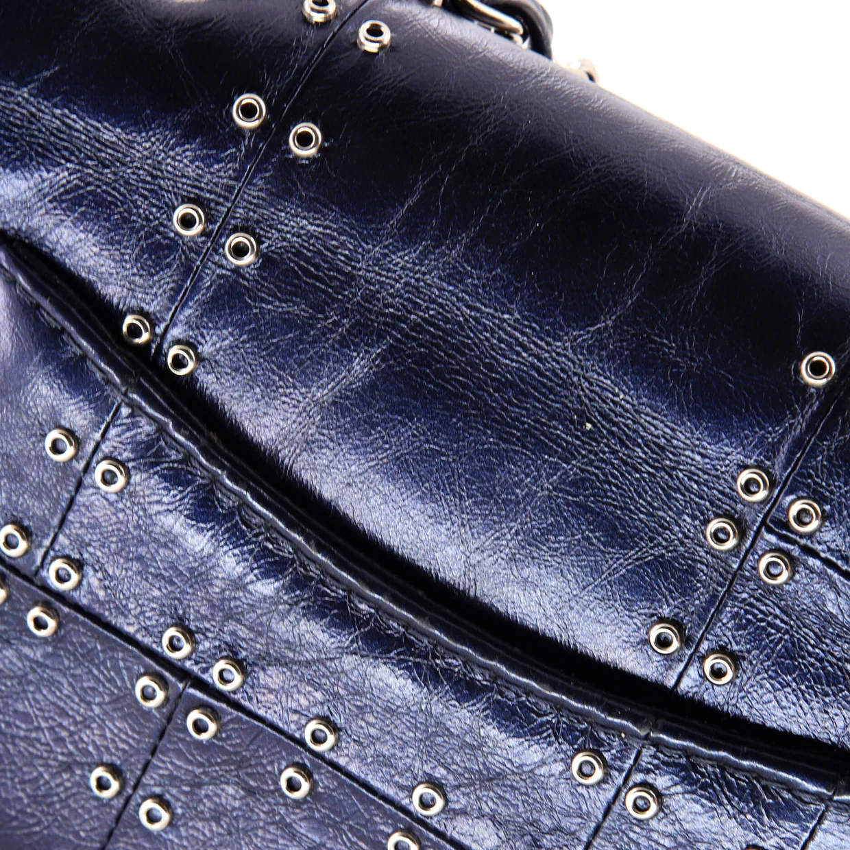 Airlines Classic Single Flap Bag Grommet Studded Calfskin Mini - Deep Luxury