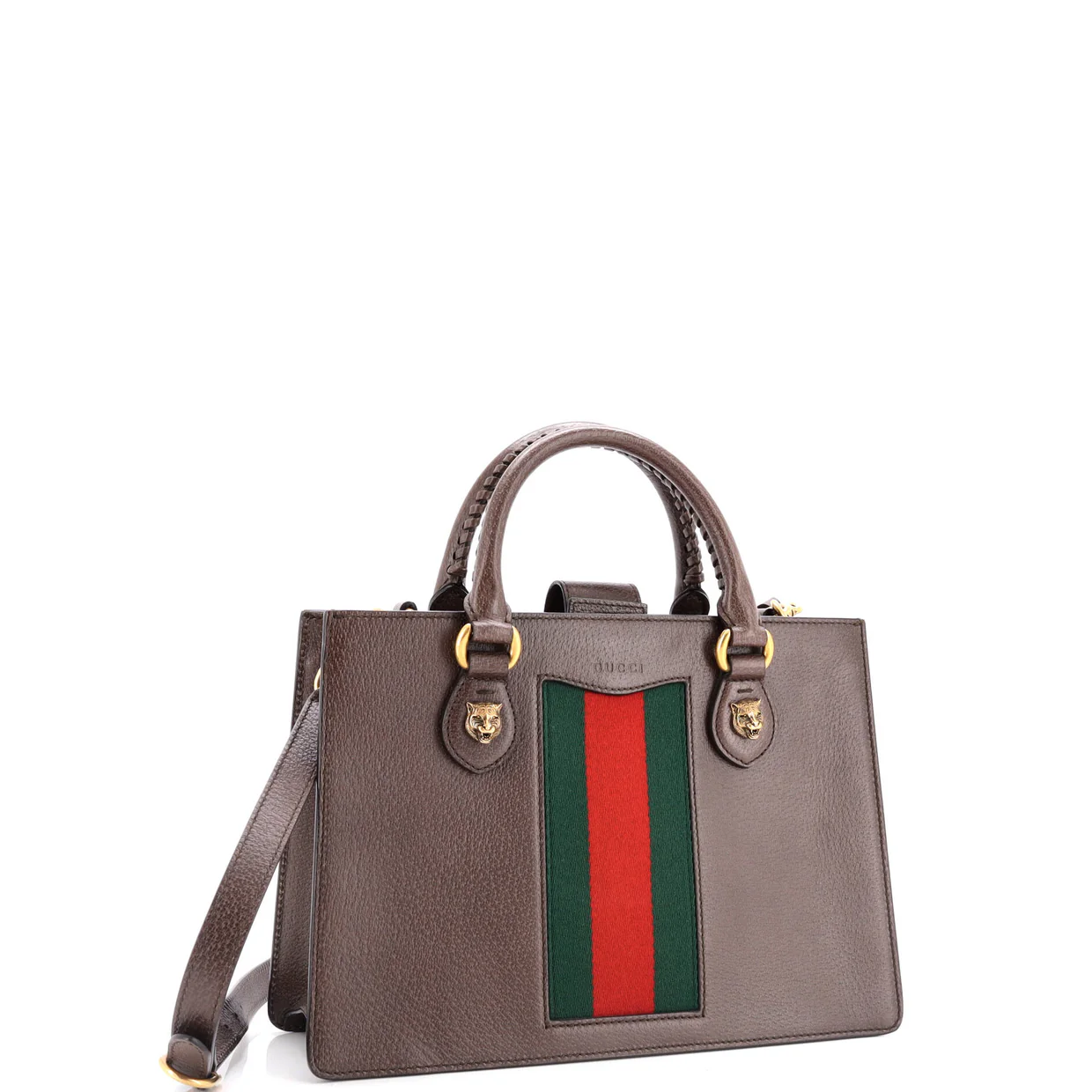 Animalier Web Top Handle Tote Leather Medium - Deep Luxury