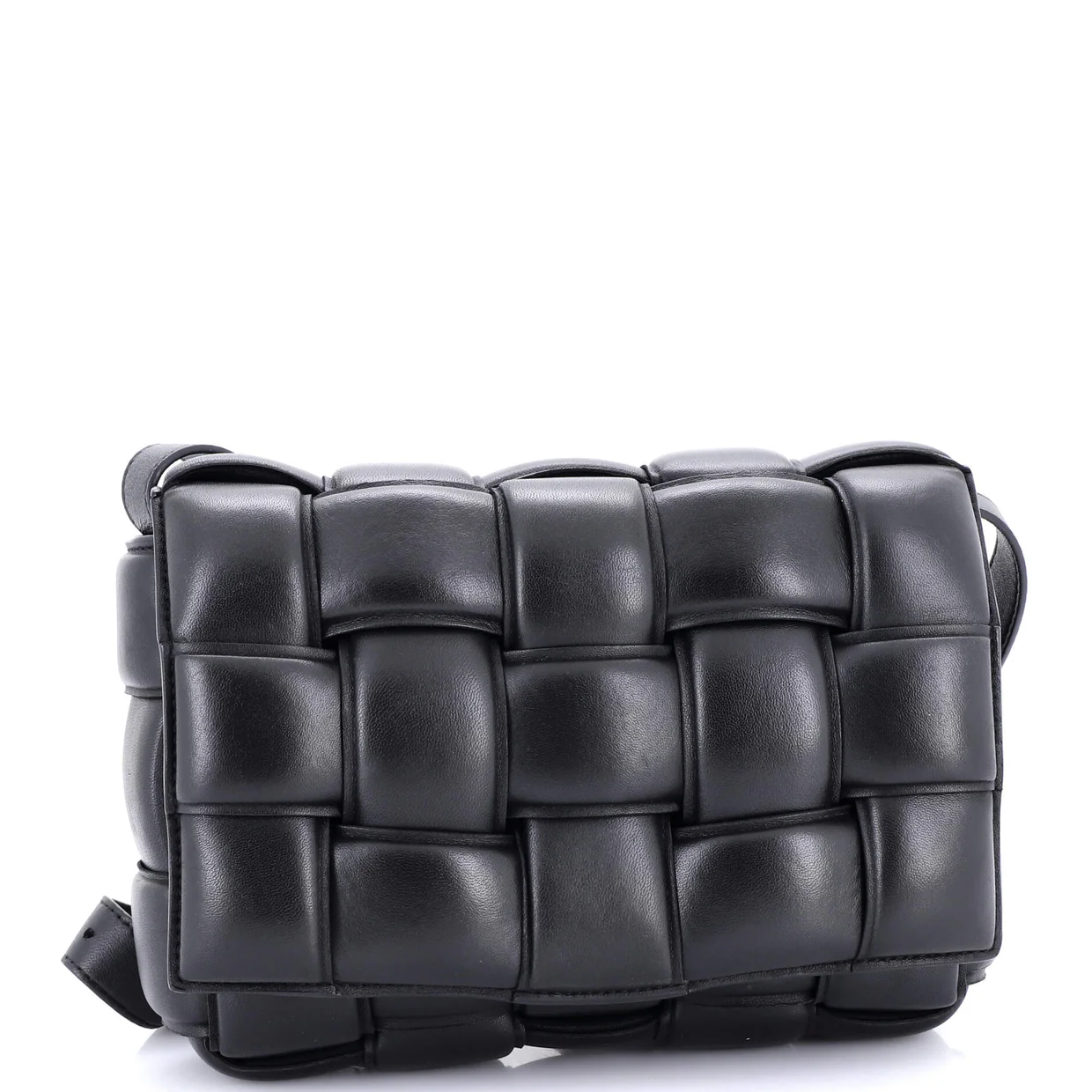 Cassette Crossbody Bag Padded Maxi Intrecciato Leather Small - Deep Luxury