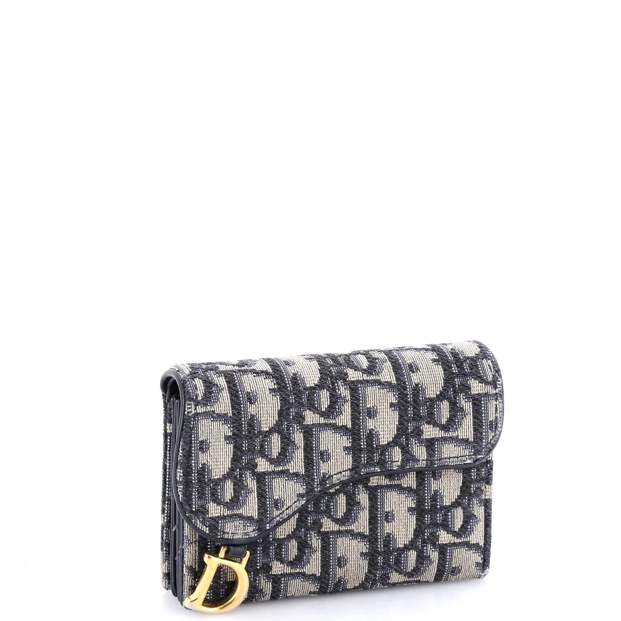 Saddle 5-Gusset Card Case Oblique Canvas - Deep Luxury