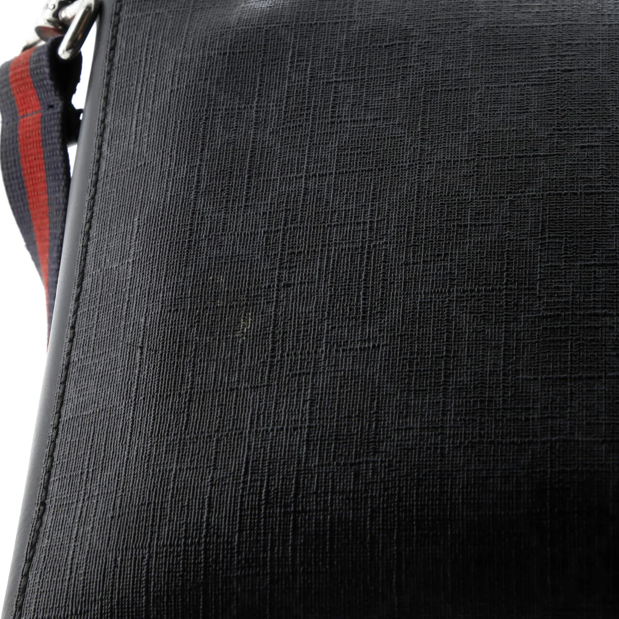 Web Strap Front Zip Messenger Bag GG Coated Canvas Small - Deep Luxury