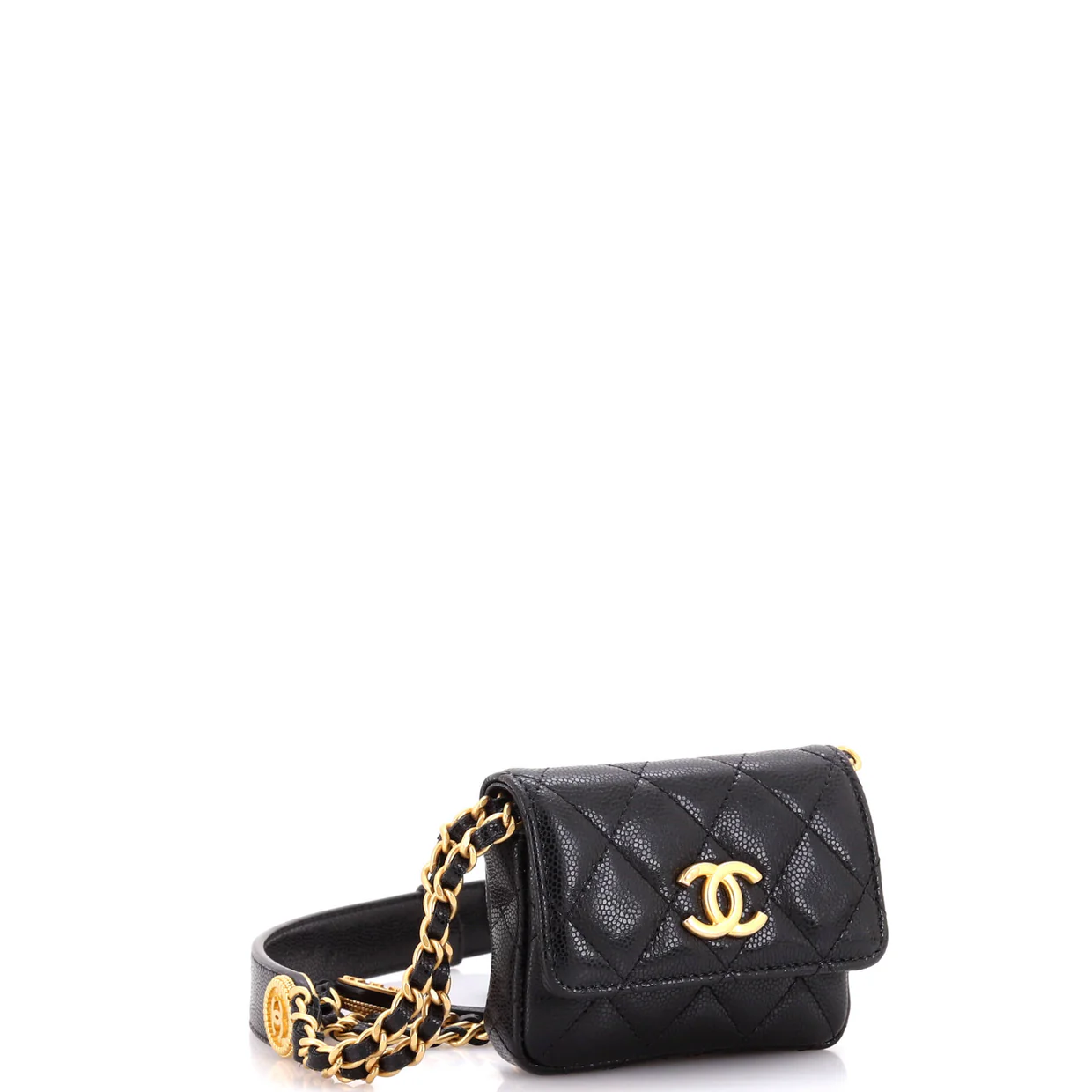 CC Medallions Flap Belt Bag Quilted Caviar Mini - Deep Luxury