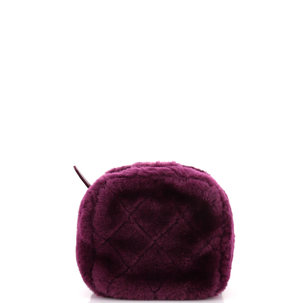 Coconing Top Handle Vanity Case with Chain Quilted Shearling Small - Deep Luxury