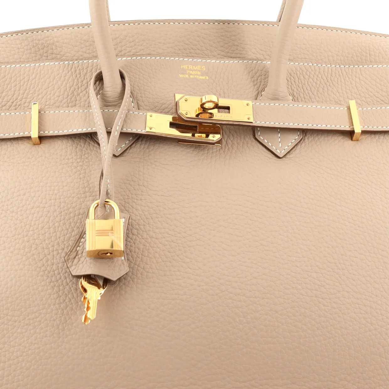 Birkin Handbag Light Clemence with Gold Hardware 35 - Deep Luxury