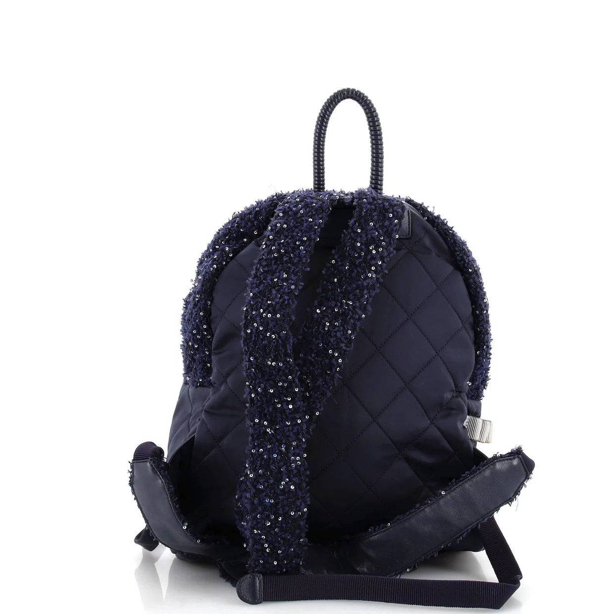 Astronaut Essentials Backpack Quilted Nylon with Tweed Medium - Deep Luxury