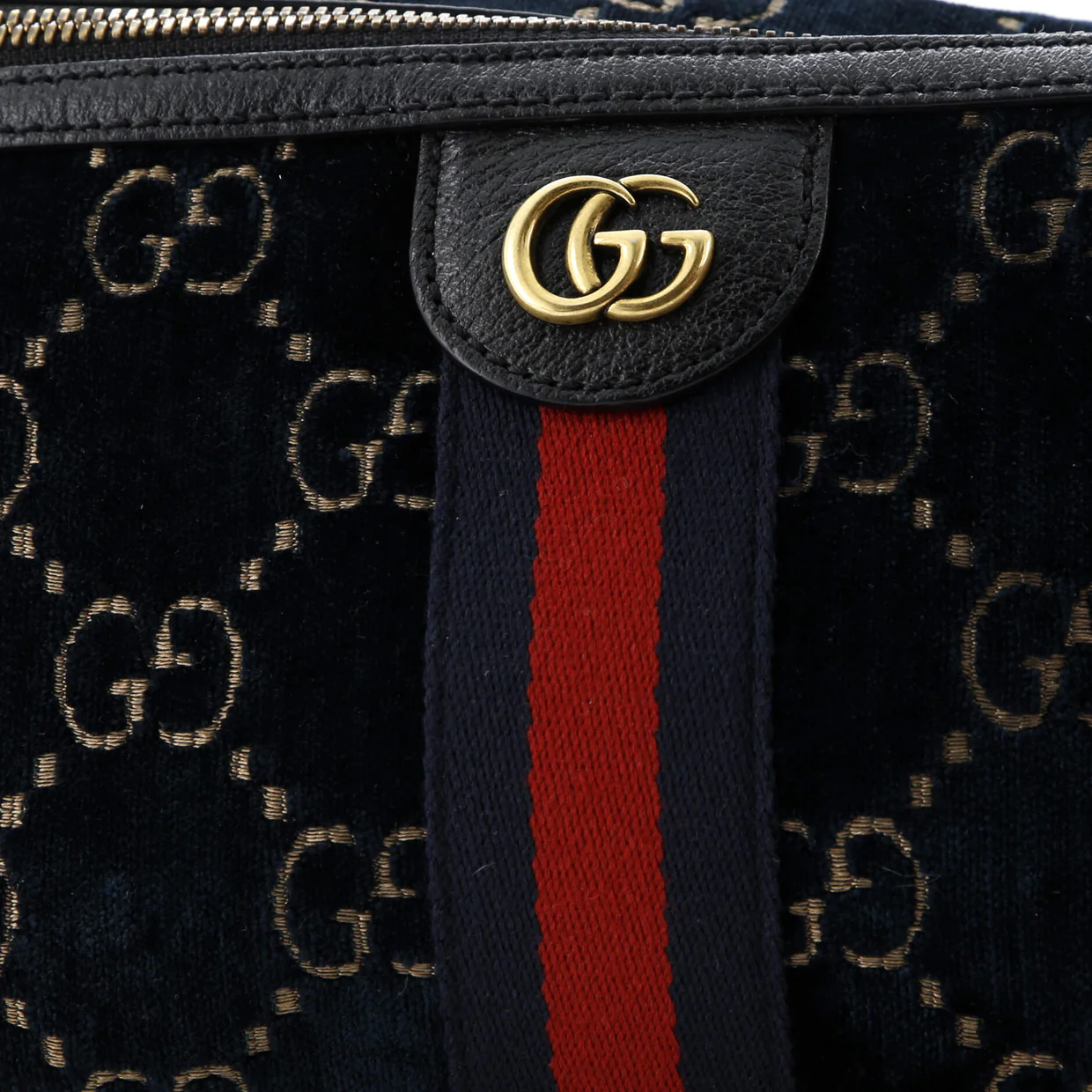 Ophidia Zip Belt Bag GG Velvet - Deep Luxury