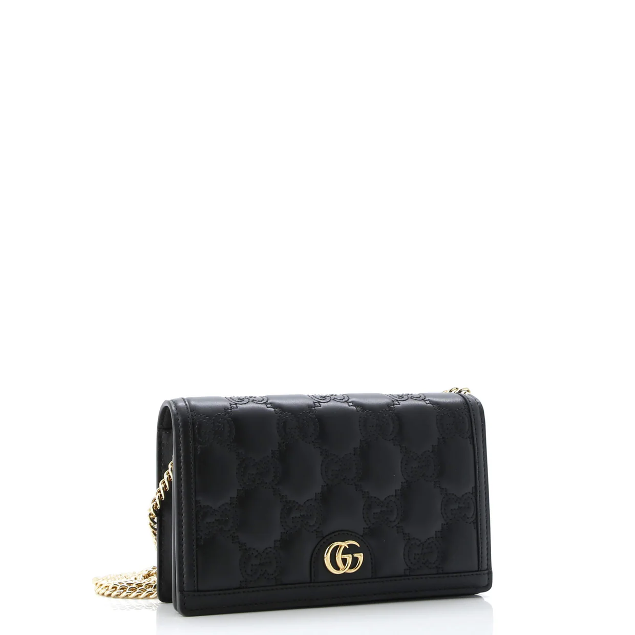 Petite GG Marmont Chain Wallet GG Matelasse Leather Mini - Deep Luxury