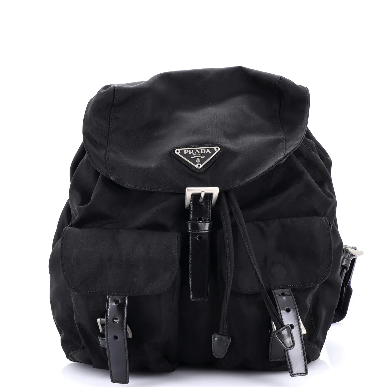 Double Front Pocket Backpack Tessuto Small - Deep Luxury