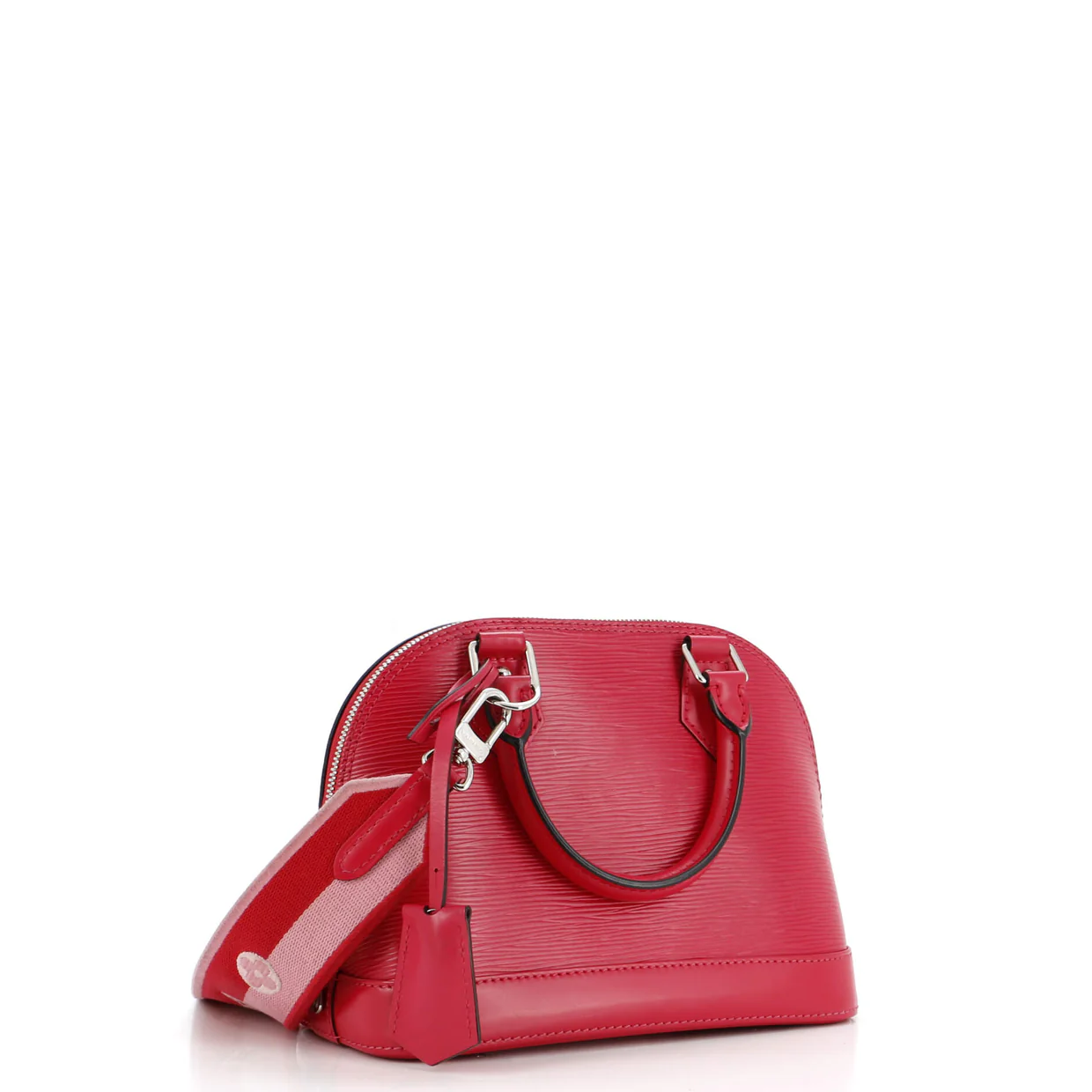 Alma Handbag Epi Leather with Logo Jacquard Strap BB - Deep Luxury