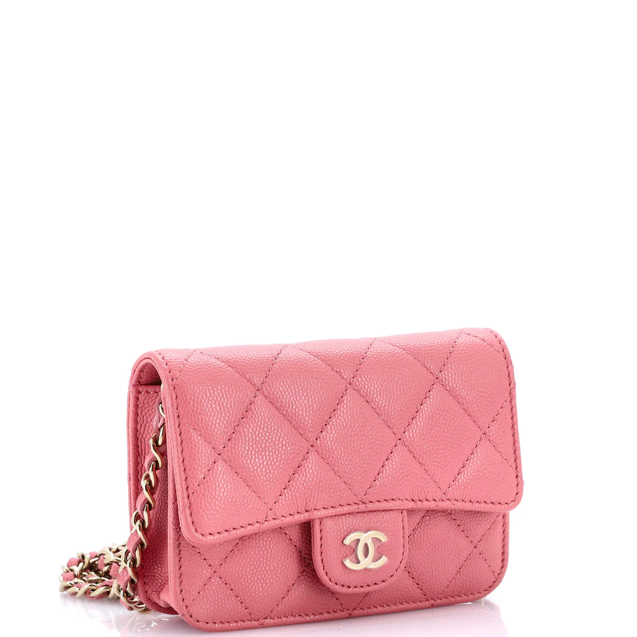 Classic Flap Clutch with Chain Quilted Caviar Small - Deep Luxury