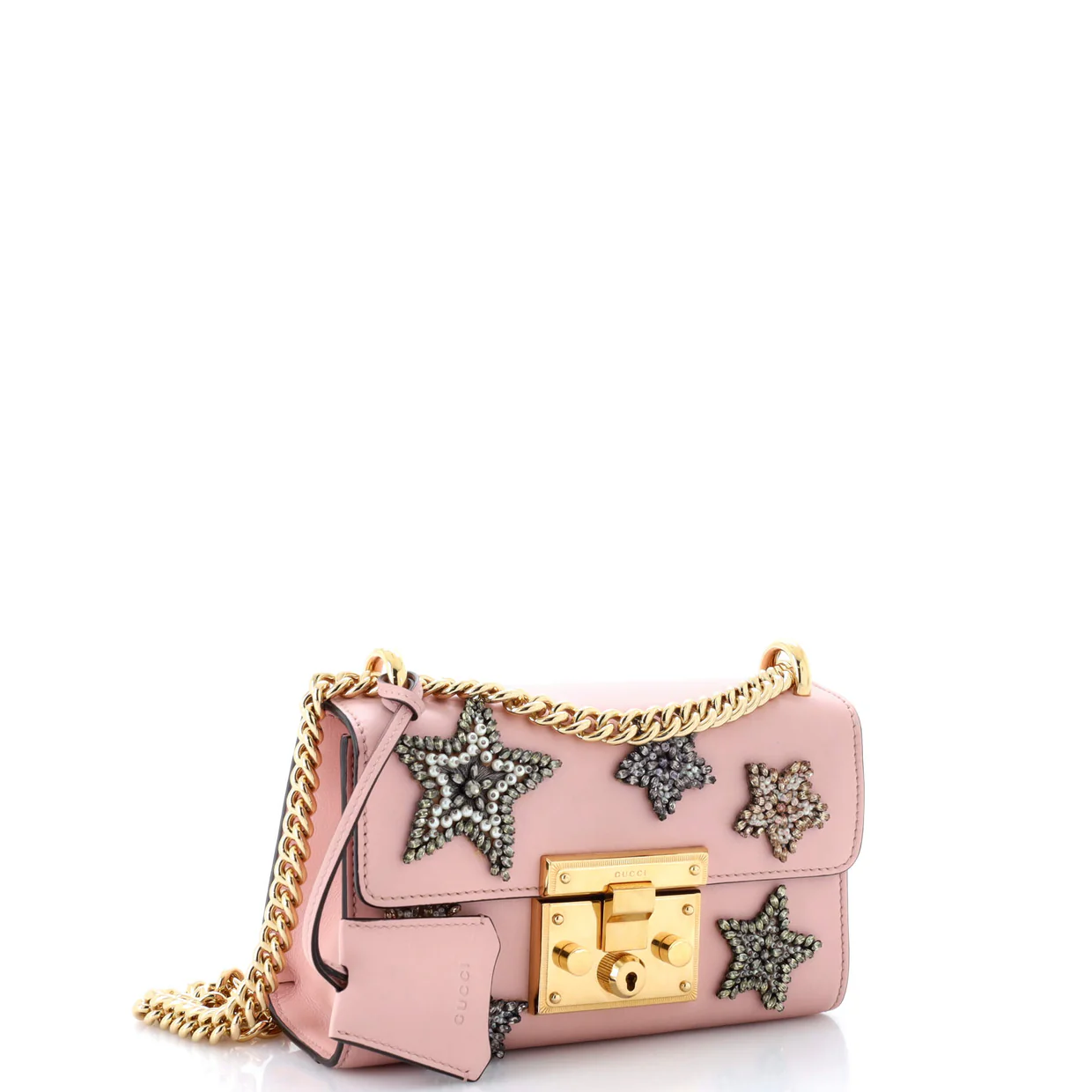 Padlock Shoulder Bag Embellished Leather Small - Deep Luxury