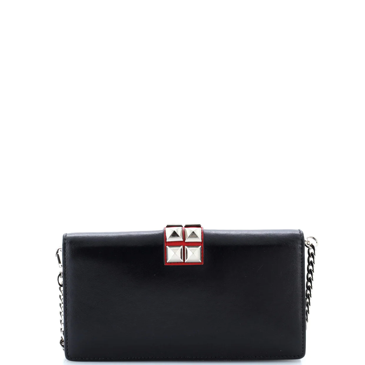 Elektra Wallet on Chain Studded Leather - Deep Luxury
