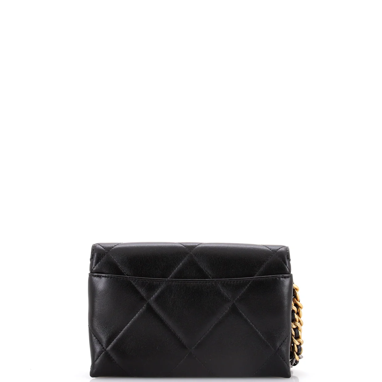 19 Flap Pouch with Chain Handle Quilted Lambskin - Deep Luxury